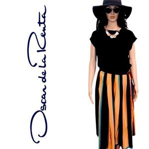Vintage Oscar de la Renta Midi Silk Skirt
